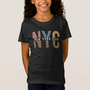 NYC New York City Cheetah print Typografie T-shirt