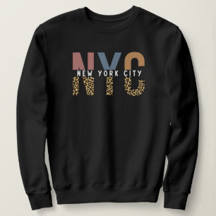 NYC New York City Cheetah print Typografie Trui