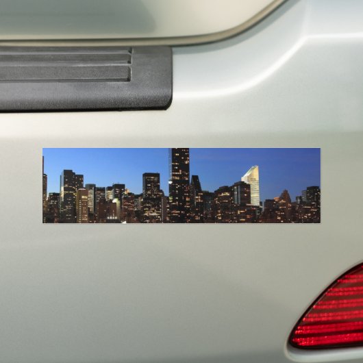 NYC New York City Manhattan Night Bumpersticker (Op auto)
