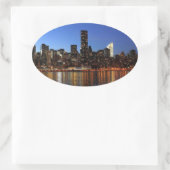 NYC New York City Manhattan Night Ovale Sticker (Tas)