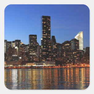 NYC New York City Manhattan Night Vierkante Sticker