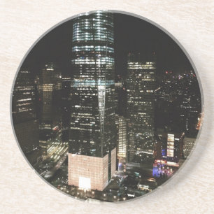 NYC New York City Night Skyline Architecture Light Zandsteen Onderzetter