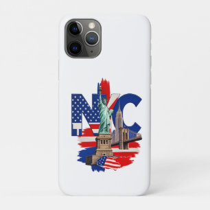 NYC New York City Patriottische Silhouette Grafisc iPhone 11 Pro Hoesje