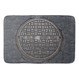 NYC New York City Sewer Hoesje Reproduction Novelt Badmat