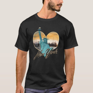 NYC New York City Skyline Souvenir Statue of Liber T-shirt