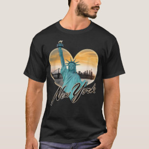 NYC New York City Skyline Souvenir Statue of Liber T-shirt