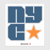 NYC New York City Sticker - Star Block Text NYC (Vel)
