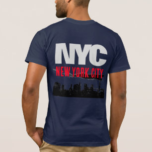 NYC New York City USA Retro Marine Blauw T-shirt