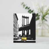 Nyc New York City Yellow Taxi Brooklyn Bridge Briefkaart (Staand voorkant)