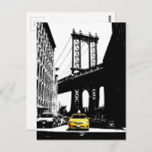 Nyc New York City Yellow Taxi Brooklyn Bridge Briefkaart (Voorkant / Achterkant)