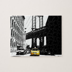 Nyc New York City Yellow Taxi Brooklyn Bridge Legpuzzel