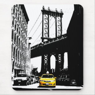 Nyc New York City Yellow Taxi Brooklyn Bridge Muismat
