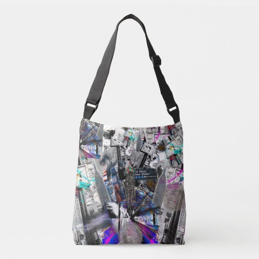NYC New York foto's graffiti pop kunst Crossbody Tas (Voorkant)