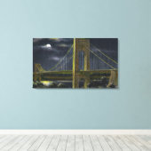 NYC, New York, George Washington Bridge bij nacht Canvas Afdruk (Insitu (Houten vloer))