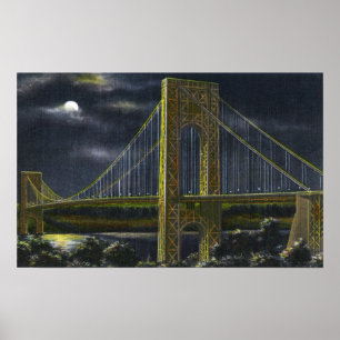 NYC, New York, George Washington Bridge bij nacht Poster