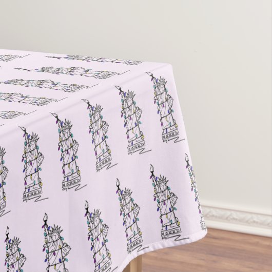 NYC New York Hanukkah Holiday Vrijheidsbeeld Tafelkleed (Voorbeeld)