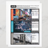 NYC | New York Mock Ticket voor reizen en evenemen (Voorkant / Achterkant)