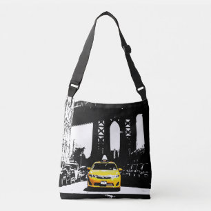 NYC New York Yellow Taxi Brooklyn Bridge Zwart Crossbody Tas