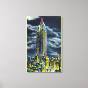 NYC, New YorkEmpire State Building at Night Canvas Afdruk