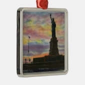 NYC, New YorkSunrise Uitzicht van Vrijheidsbeeld Metalen Ornament (Rechts)