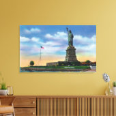 NYC, New YorkView of the Statue of Liberty Canvas Afdruk (Insitu (Woonkamer))