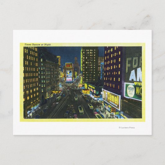 NYC, New YorkView of Times Square at Night # 1 Briefkaart (Voorkant)