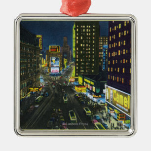 NYC, New YorkView of Times Square at Night # 1 Metalen Ornament