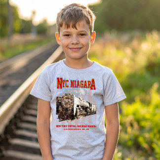 NYC Niagara-stoomlocomotief met Amerikaanse vlag T-shirt