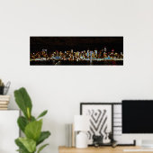 NYC Night Neon Skyline Poster (Thuiskantoor)