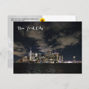 NYC Night Skyline - Carte postale H