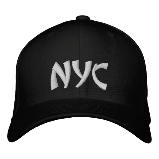 NYC Nom personnalisé Casquette de baseball noir et (Devant)