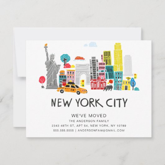 NYC Nouveaux débuts Faire-part de déplacement (Devant)