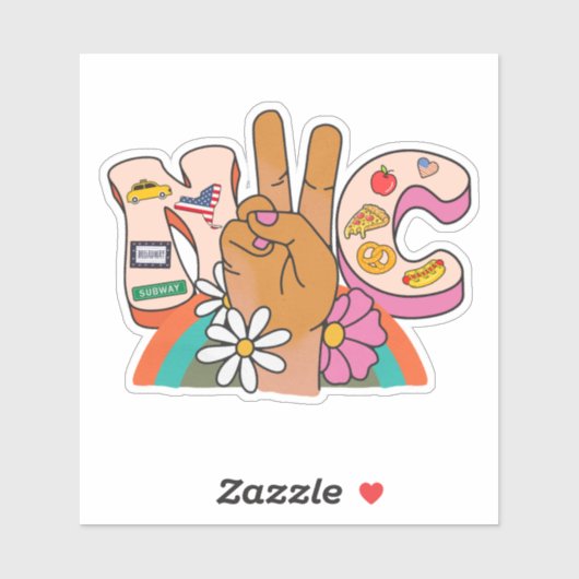 NYC PEACE NEW YORK CITY STICKER (Vel)