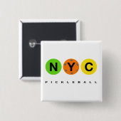 NYC Pickleball logo Vierkante Button 5,1 Cm (Voorkant /achterkant)