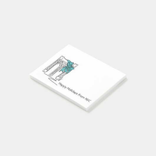 NYC Prettige feestdagen Brooklyn Bridge Hanukkah Post-it® Notes (Schuin)