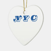 NYC Printed Ceramic Heart Ornament (Links)