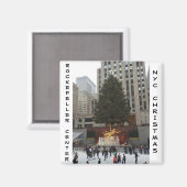 NYC Rockefeller Center - Aimant de patinoire (Recto/Verso)