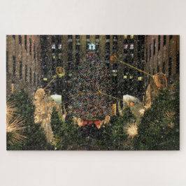 NYC Rockefeller Center - astomboom die sneeuwt Legpuzzel
