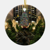 NYC Rockefeller Center kerstboom, Angels Keramisch Ornament (Voorkant)