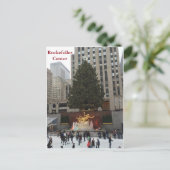 NYC Rockefeller Center Skaters Kerst Briefkaart (Staand voorkant)