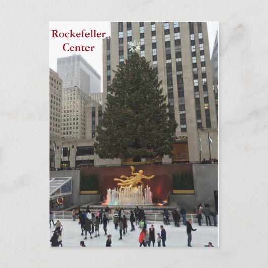 NYC Rockefeller Center Skaters Kerst Briefkaart (Voorkant)