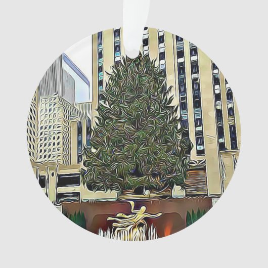 NYC Rockefeller Tree Skin-kerstmis Ornament (voorkant)
