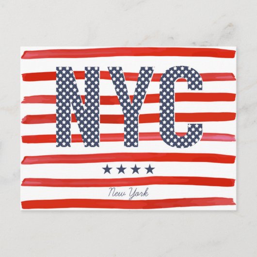 NYC | Rood, wit en blauw ontwerp Briefkaart (Voorkant)