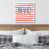 NYC | Rood, wit en blauw ontwerp Canvas Afdruk (Insitu (Slaapkamer))