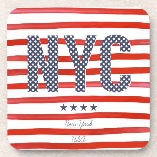 NYC | Rood, wit en blauw ontwerp Drankjes Onderzetter (Voorkant)