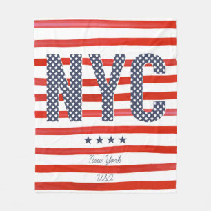 NYC   Rood, wit en blauw ontwerp Fleece Deken