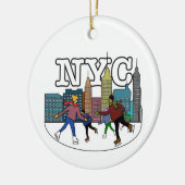 NYC schaatsen Keramisch Ornament (Links)