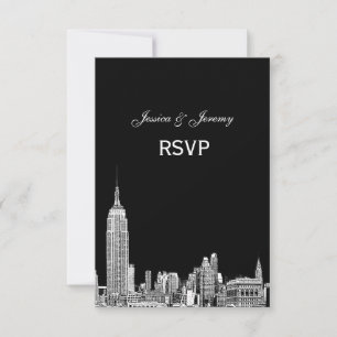 NYC Silhouet 01 Gegraveerde RSVP #2 Kaartje