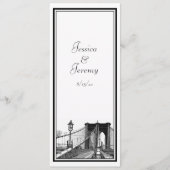 NYC Silhouet Brooklyn Bridge #2 Menu Ontvangstfees (Voorkant)