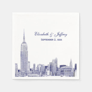 NYC Silhouette 01 Geëtst DIY Achtergrond Kleur Tro Servet